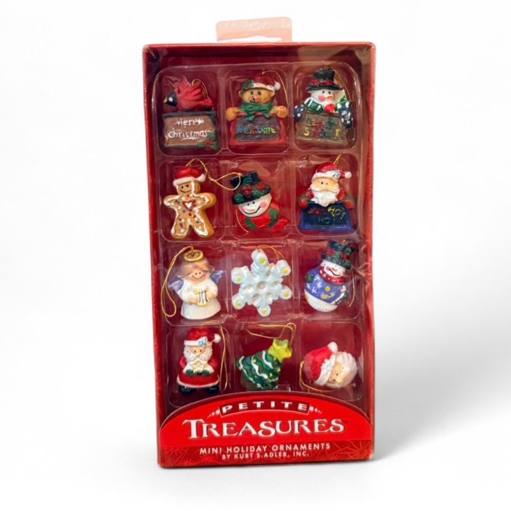🎄NEW- Kurt Adler Petite Treasures Christmas Mini Ornament 12 Piece Set